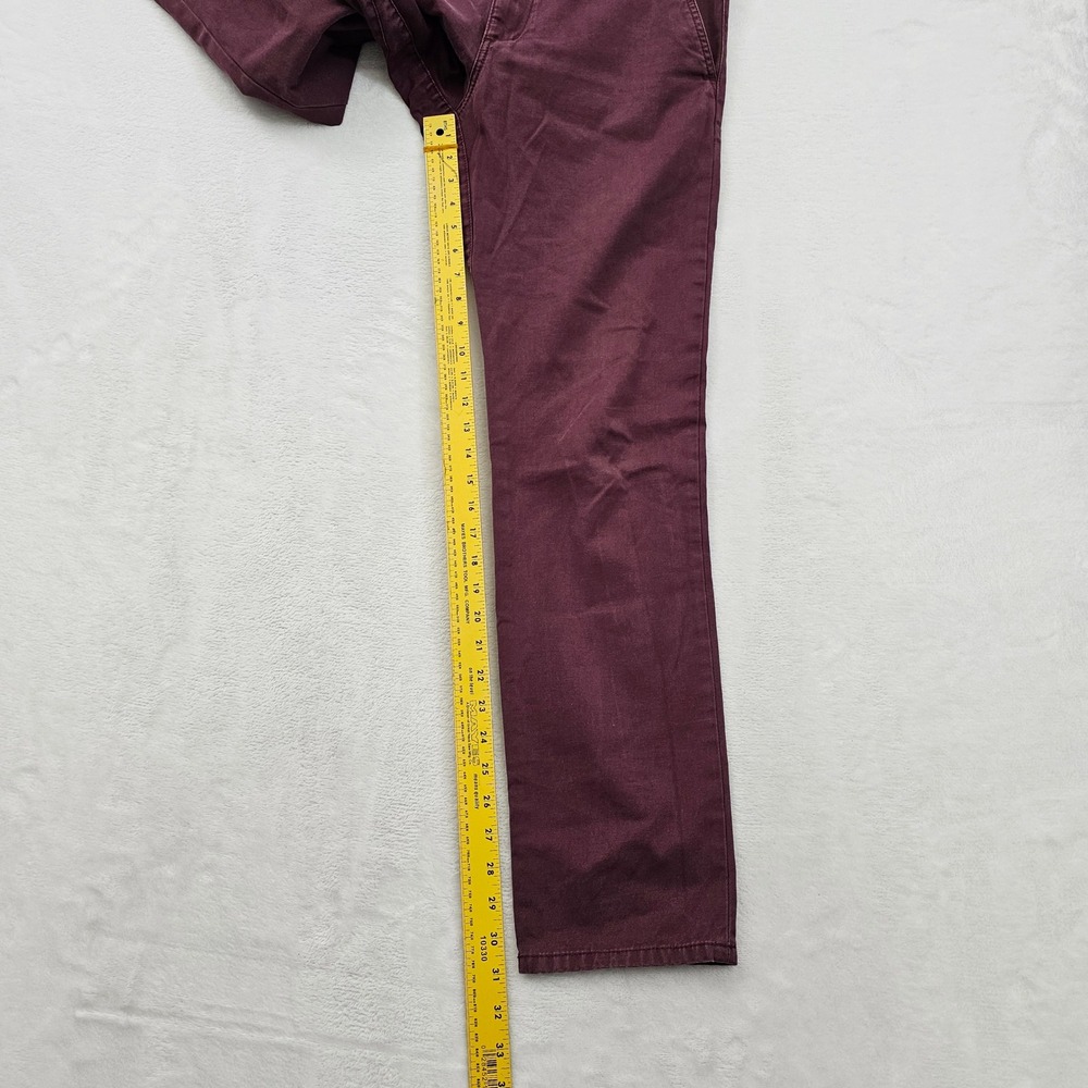 Carhartt WIP Club Pant Mens 30x31 Burgundy Cotton Chino Slim Straight Workwear - Picture 7 of 9
